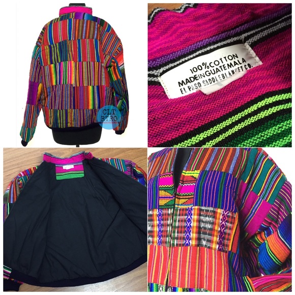 ‼️SOLD‼️ 80s Ikat Hippie Patchwork Jacket - Picture 2 of 2